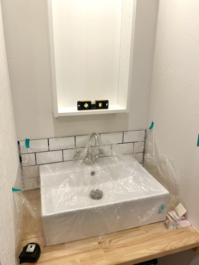 洗面台の養生