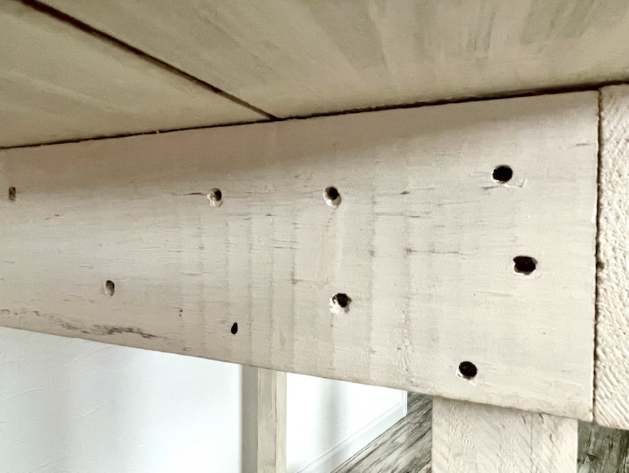 一般的な釘を使った仕上げ